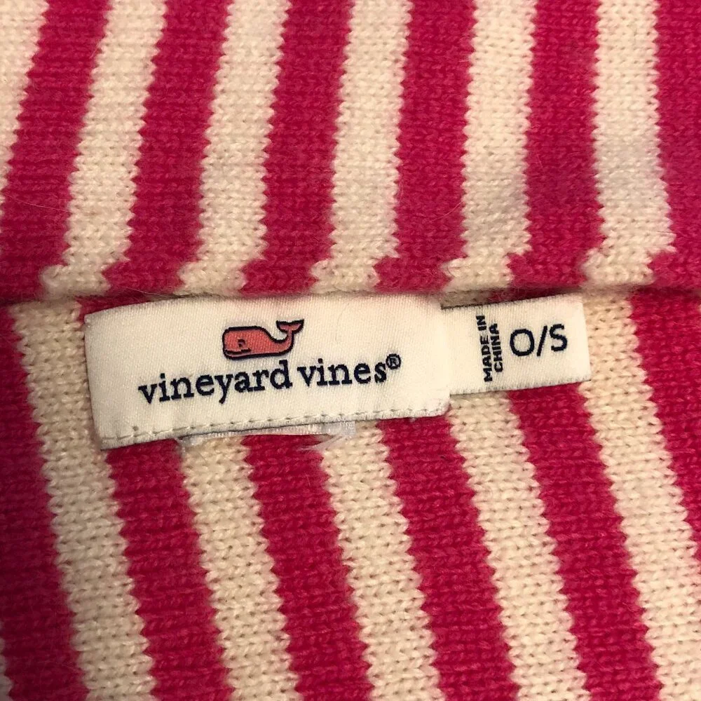 Vineyard Vines Long Pink And White Scarf 8